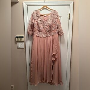 Elegant Pink Lace Gown